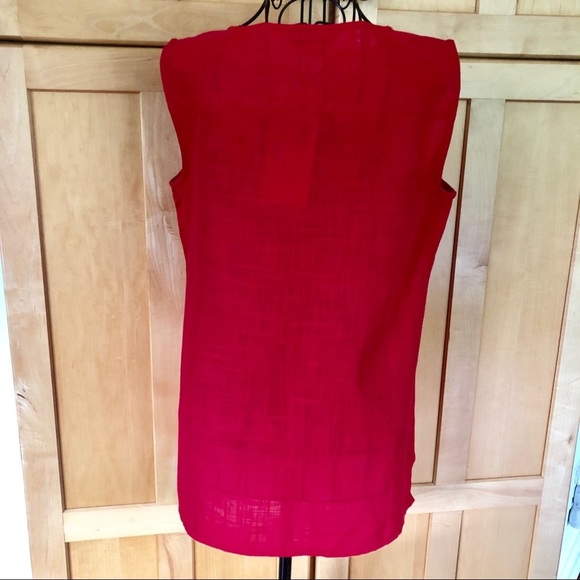 Aurelia red sleeveless embroidered Top from India size Medium - Picture 4 of 8